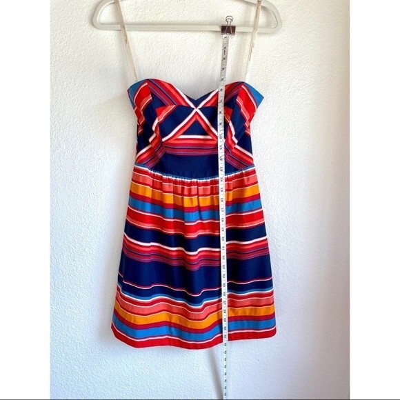 LAST CHANCE NWT Shoshanna Frannie Silk Blend Strapless Striped Dress - Size 0 - Picture 10 of 13